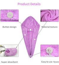 Hair Towel Wrap Fast Dry Hair Towel Super Absorbent Microfiber Coral Velvet Hair Drying Towel Quick Dry Hair Turban - BlissFully